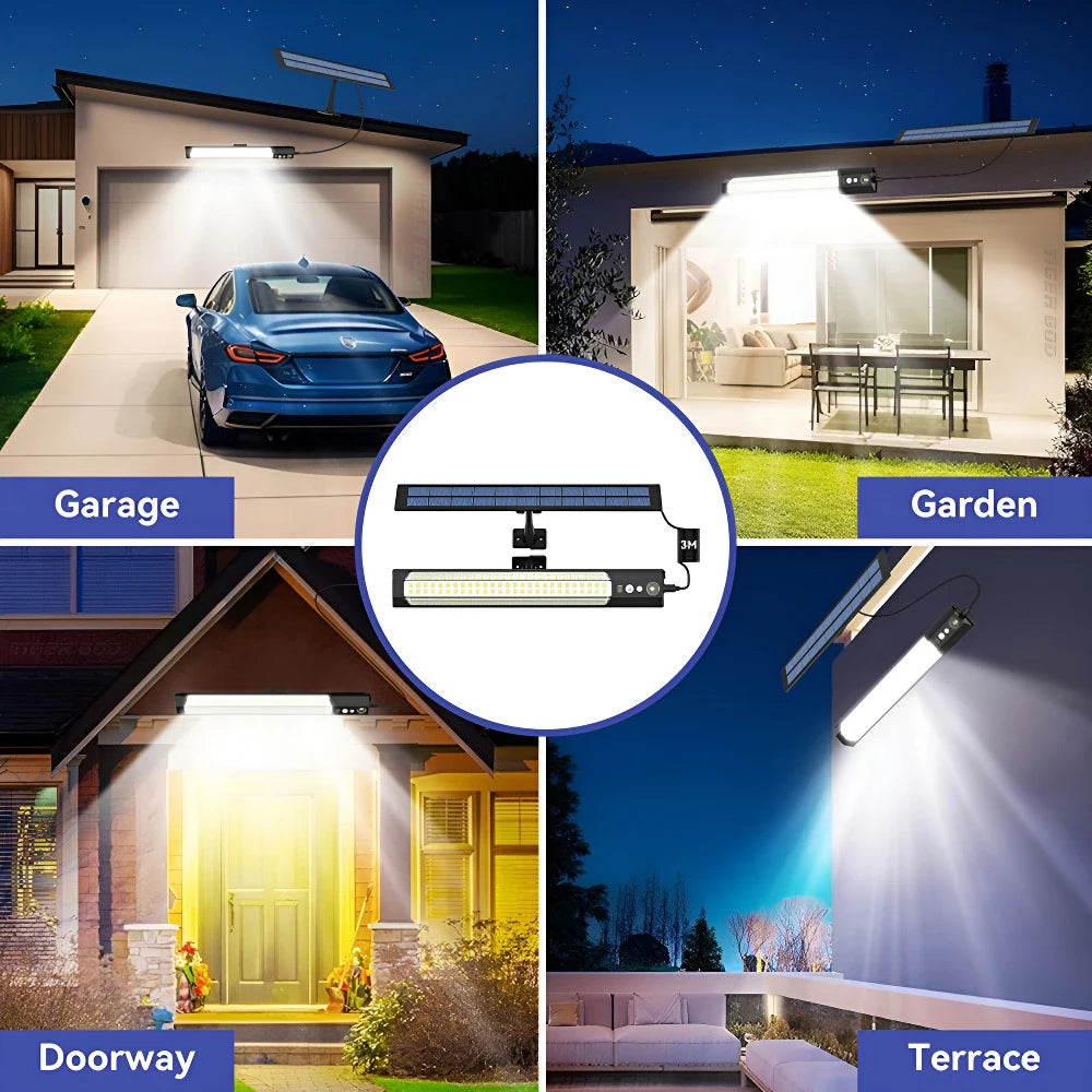 316/158 LED Solar Powered Light Wall Mount Lamp Rechargeable Motion Sensor Waterproof Security Lighting Yard Fence Shed Camping