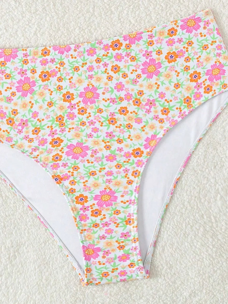 Sexy Floral Print Female Swimsuits Women Bikini 2025 Swimwear High Waisted Bikinis Sets Two Pieces Bandeau Bathing Suit Beahwear