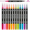 Easter Basket Essentials Dual Tip Brush Pens 12 pcs Vibrant Colors Brush and Fine Tip Marker Dual Tip Markers Art Markers for A