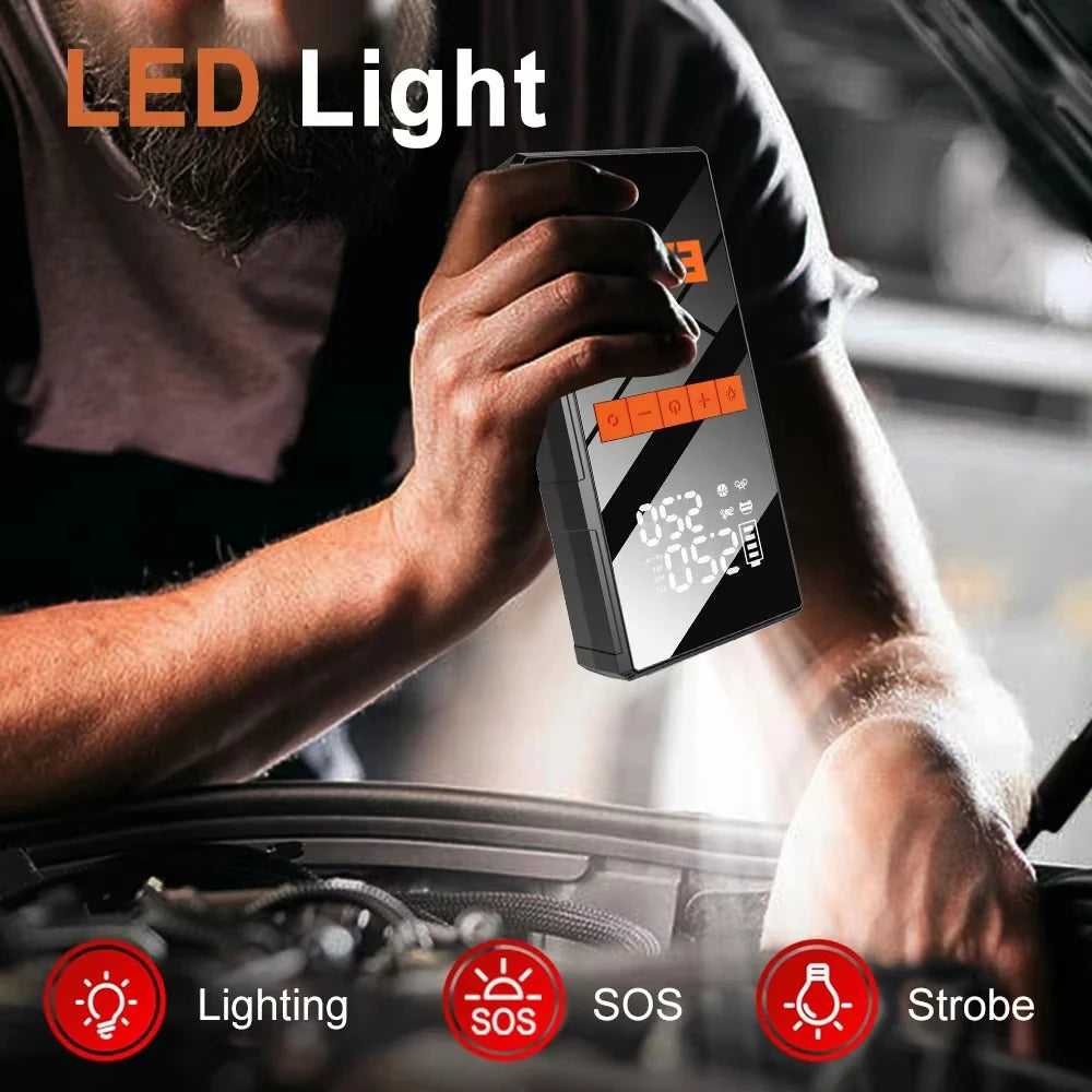 2 in 1 Car Jump Starter with Air Compressor Car Battery Emergency Boosters 1200A 12V Power Bank Portable Starting Device