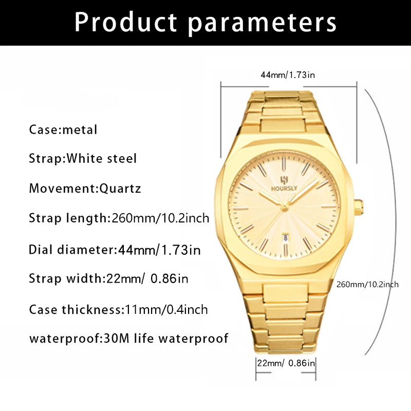 2025 New Watches For Man Original Top Brand All Black Stainless Steel Men's Wristwatch Classic Business Waterproof Movement