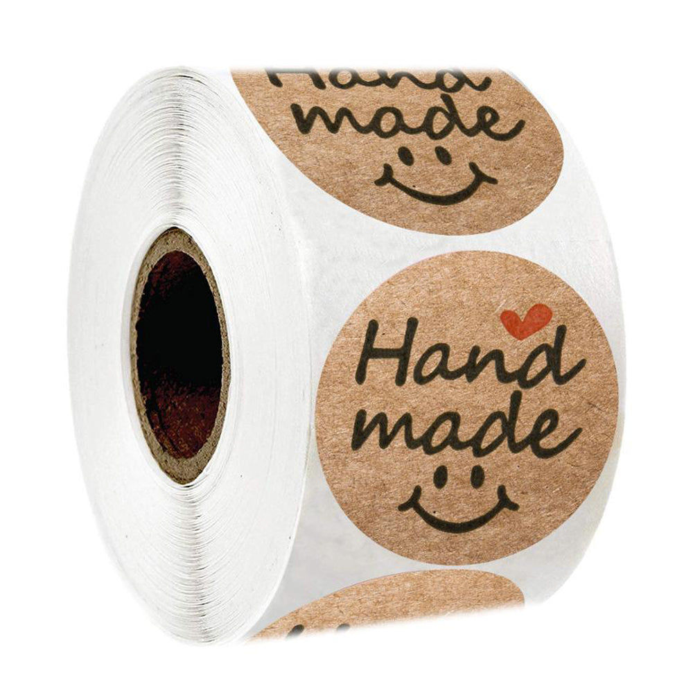 500pcs Vintage Kraft Paper Stickers Scrapbook Gift Stationery Label Stickers Handmade With Love Thank You For The Stickers
