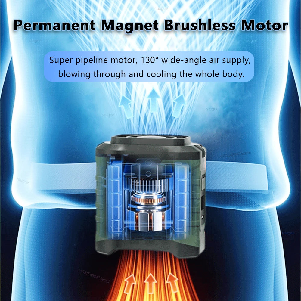 Waist Fan Mini Rechargeable Portable Fan with 10000mAh Power Bank USB Fan Wireless Fan for Sports Outdoor Working