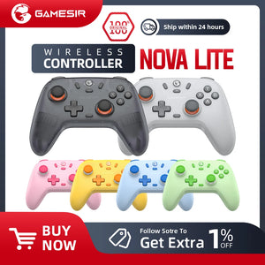 GameSir T4 Nova Lite  Wireless Bluetooth Controller with Hall Effect for Nintendo Switch iPhone Android Phone PC New Color