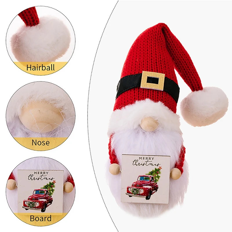 Knitted Christmas Gnome Plush Faceless Doll Forest Old Man Gnome Natal Ornament Christmas Decorations Home Navidad New Year Gift