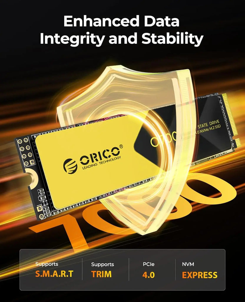 ORICO 2TB NVMe SSD PCIe 4.0 Up to 7400MB/s, M.2 SSD 2280 PCIe 4.0X4 Internal Solid State Drive SSD for Gamers and Creators-O7000