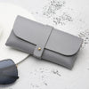Fashion Glasses Case Handmade Soft Cover Bag For Women Buckle Clamshell Sunglasses Case PVC Leather Glasses Box