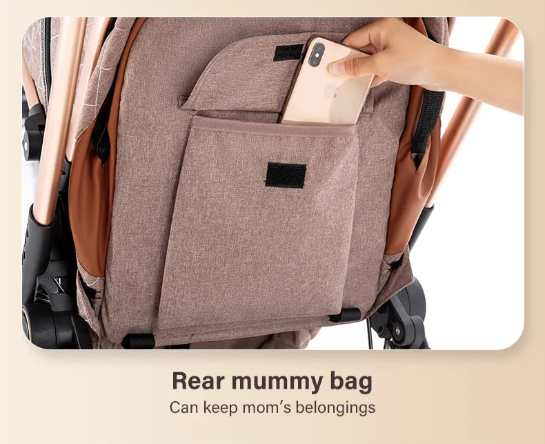 Luxurious Baby Stroller 3 in 1 Portable Travel Baby Carriage Folding Prams High Landscape Aluminum Frame Car for Newborn Baby