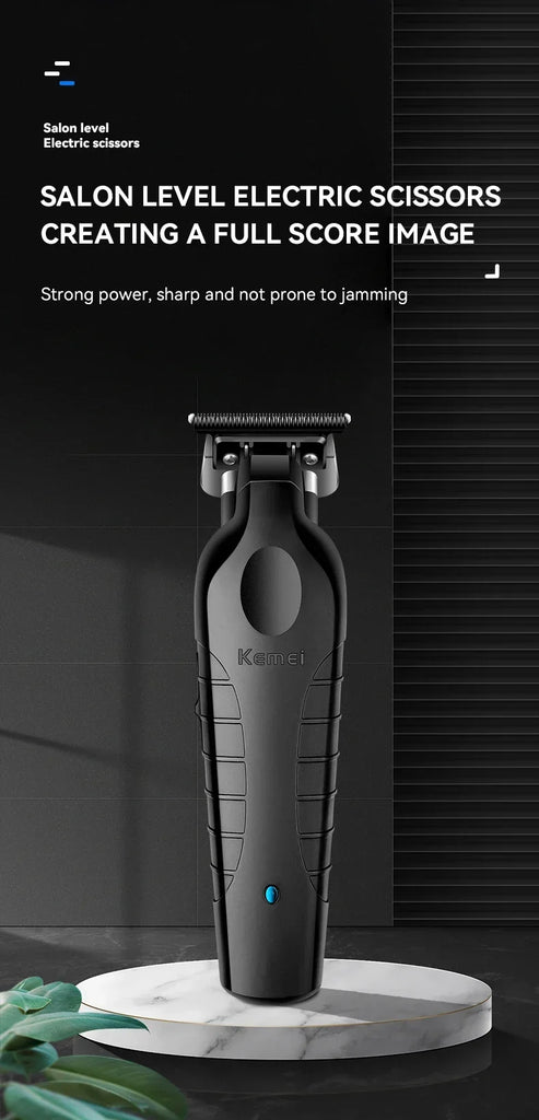 Kemei 2299 Barber Cordless Hair Trimmer 0mm Zero Gapped Carving Clipper Detailer Professional Electric Finish Cutting Machine