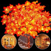 Thanksgiving Decorations Lighted Fall Garland Maple Leaves String Lights for Indoor Holiday Autumn Home Party Halloween Decor