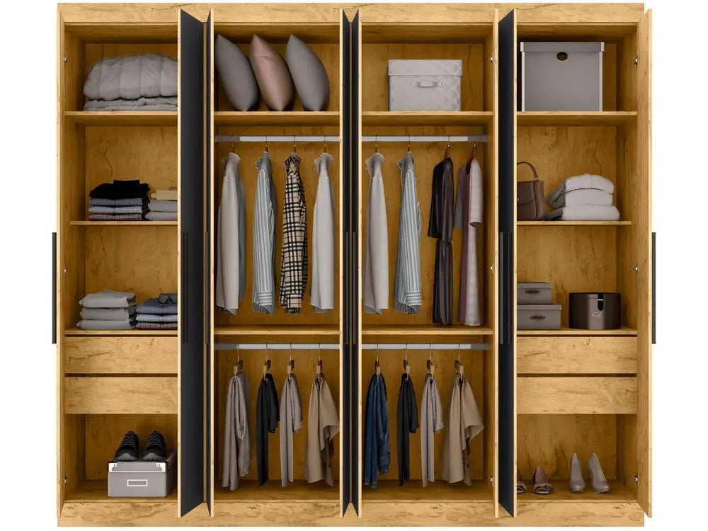 Wardrobe Couple 8 Doors 4 Drawers
