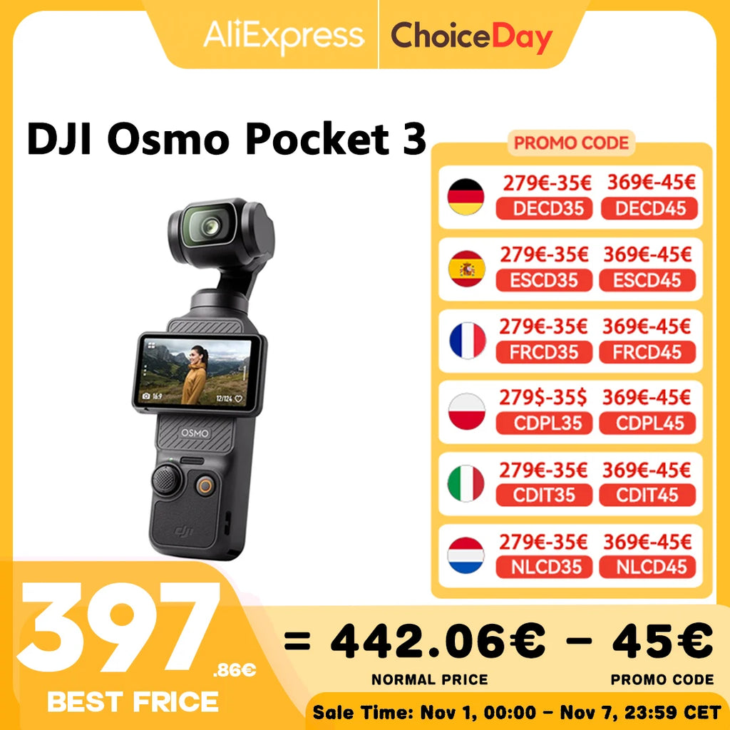 DJI Osmo Pocket 3 Powerful 1-Inch Sensor 4K/120fps 2-Inch Rotatable Touchscreen Original Brand New In Stock