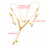 WDZUIAI Small Beads Shape Gold Color Big Size Necklace&Earrings Sets For African Women Girls Party Jewelry Wife Anniversary Gift