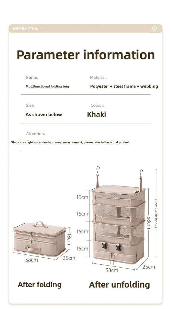 1pc Hanging Travel Clothes Storage Bag Large Capacity Underwear Storage Bag Business Trip Tourism Hotel Wardrobe Hanging Bag