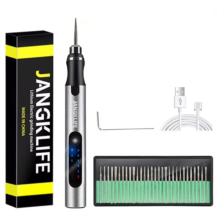 JANGKLIFE USB Cordless Rotary Tool Kit Woodworking Engraving Pen DIY For Jewelry Metal Glass Mini Wireless Drill