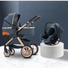 Luxury Baby Stroller 3 in 1 Newest Easy Folding Multifunctional Stroller Travel Portable Baby Carriage Safety Seat EU Standard