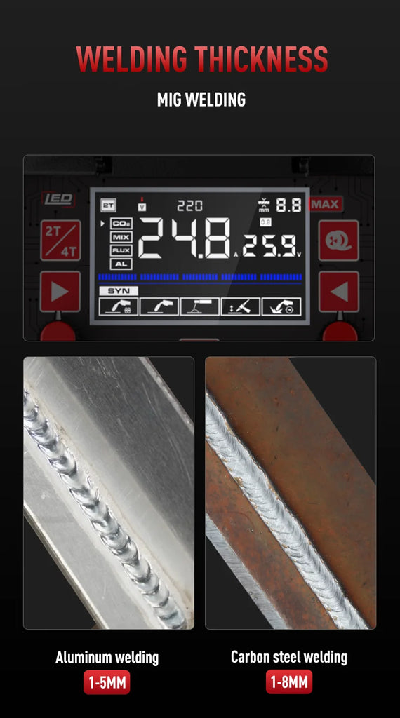 ANDELI 220V MIG Welding Machine 4 in 1 200A IGBT Inverter Semi-Automatic Welding MIG LIFT TIG MMA Aluminum Welder Gas/Gasless