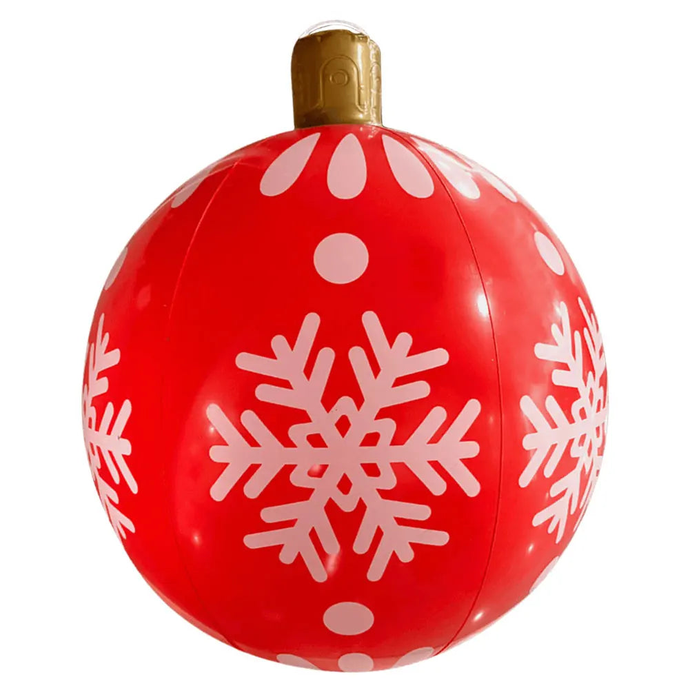 24 Inch PVC Inflatable Christmas Ball Outdoor Christmas Decorations Christmas Decorations Ball Holiday Yard Lawn Porch Decor