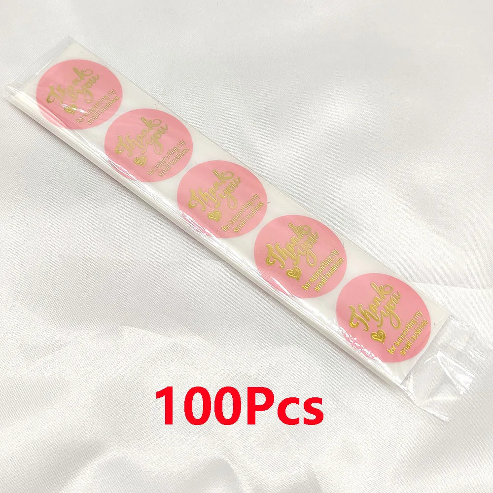 2.5cm 50/500pcs Thank You Round Sticker Scrapbook Letter Handmade Stickers Seal Labels Stickers Wedding Gift Flower Decoration