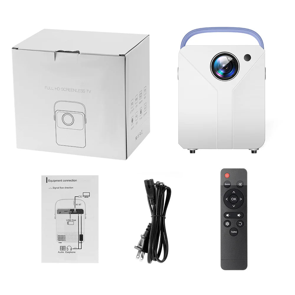 CY302 Mini Projector Android Smart Native 600P Support 1080P WIFI6 BT5.0 HDMI Home Movie Outdoor Projector Project Screen