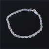4MM electroplated twisted rope bracelet jewelry men's and women's fashion pendant charm sparkling jewelry