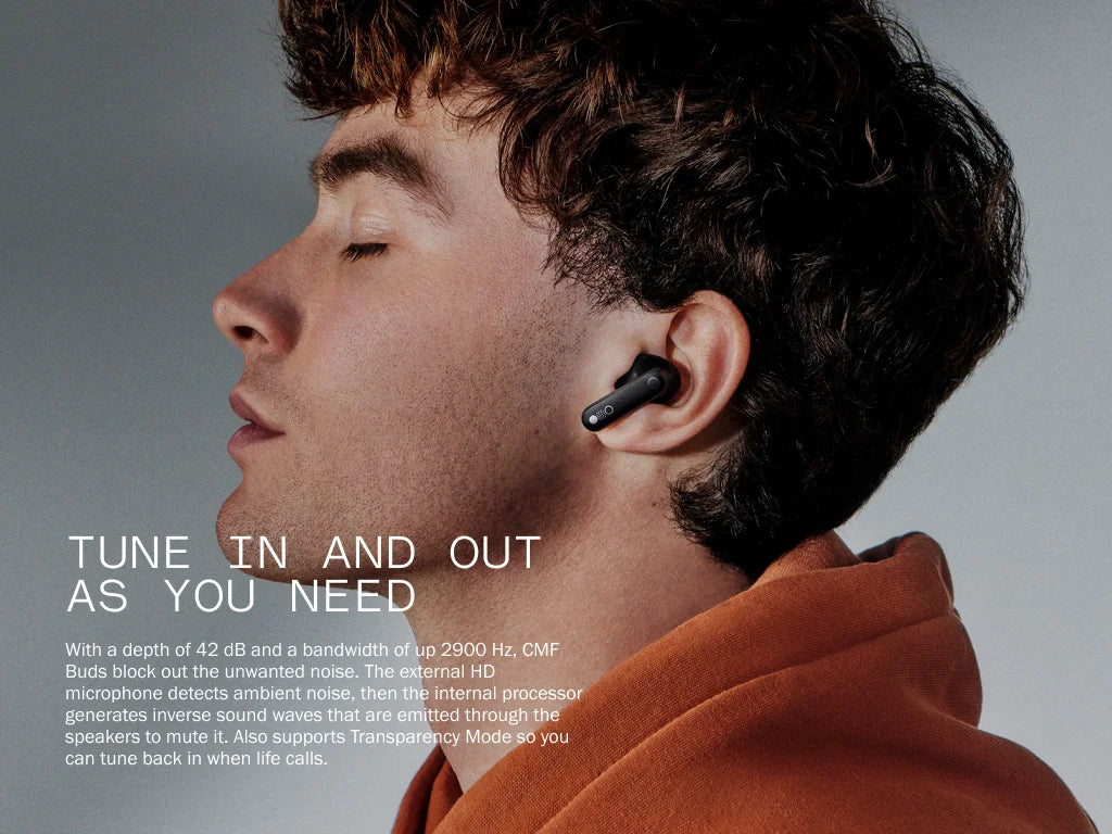 Global Verison CMF by Nothing Buds 42dB Active Noise Cancellation ANC with Transparency Mode IP54 Ultra Bass Technology 2.0