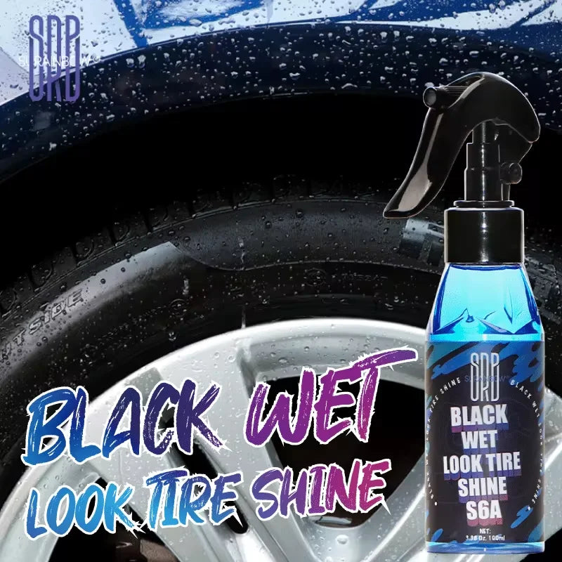 Motorcycle Black Wet Look Tire Shine Dressing,Tire Dressing for Deep Glossy Finish for Protection,Long-Lasting Tire Shine Spray