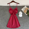 Sexy Female Nighty&Robe Set Lingerie Spring Summer Bathrobe Nightgown Two Piece Set Loose Silk Satin Home Dress Lounge Wear