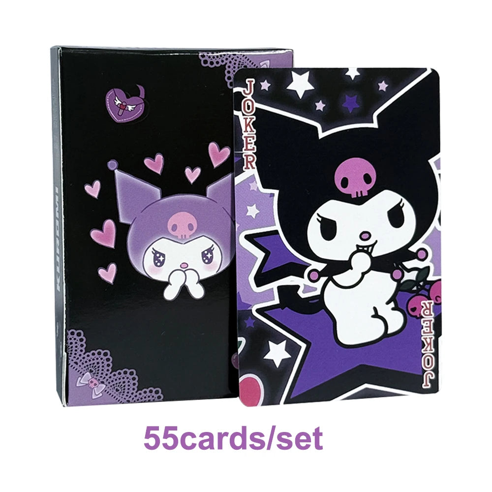 Sanrio Playing Cards Kuromi Poker Cards Anime Cartoon Paper Deck of Cards for Games Parties Collection and Gifts