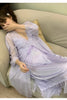 Female Nighty&Robe Set Perspective Temptation Nightgown Intimate Lingerie Spring Summer Silk Satin Sleepwear Loose Home Dress