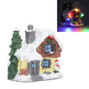 Christmas Decorations Winter Snow Christmas Houses Miniature Indoor Village Building Santa Houses Decor with Warm LED Light
