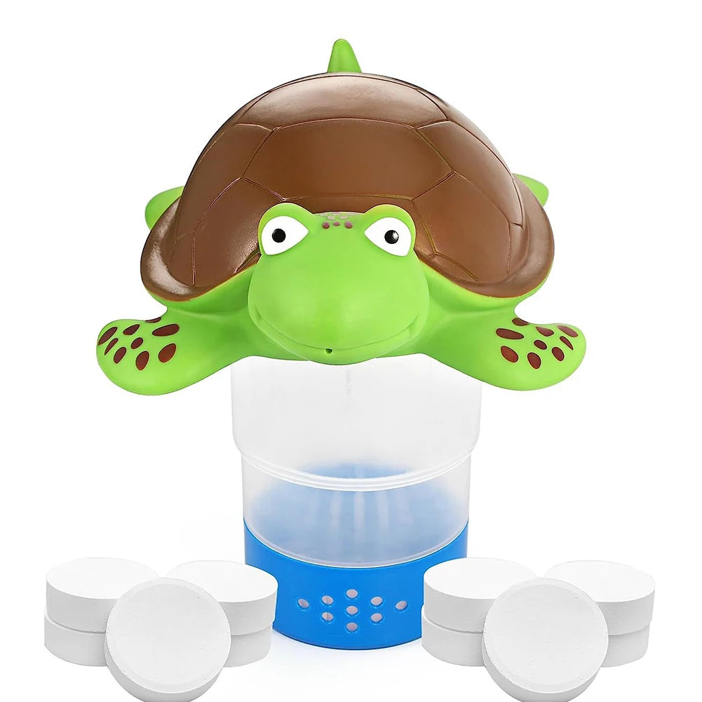 Pool Chlorine Floater Floating Chlorine Dispenser Turtle Shape Chlorine Tablet Floater Pool Chlorinator Floater for Pool Hot Tub