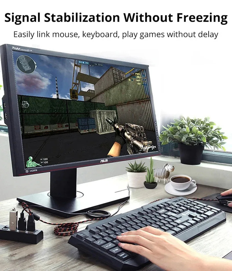 Switch Extension Hub 7-port USB2.0 Hub Computer USB Extension Hub One Drag Seven USB2.0 Splitter PC Laptop DesktopSwitch Extensi