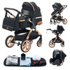 Luxury Baby Stroller 3 in 1 Newest Easy Folding Multifunctional Stroller Travel Portable Baby Carriage Safety Seat EU Standard