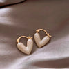 2pc Heart Golden Alloy Earrings Drip Glaze Process Imitation Pearl Color Beautiful Women's New Advanced Sense Y2k Unique Sexy