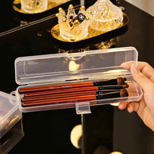 Laai beeld in Galery-kyker, Portable Makeup Brush Organizer Eyebrow Pencil Tableware Chopsticks Transparent With Cover Storage Box Kitchen Accessories