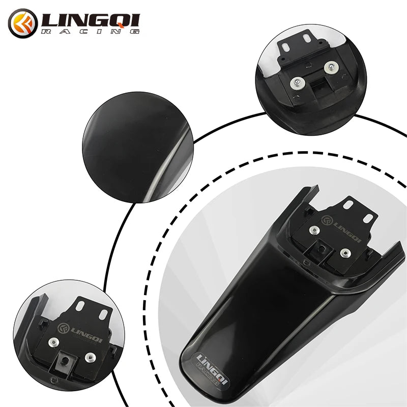 LINGQI RACING  Motorcycle Rear Fender Plastic Tail Mudguard Wheel Splash Guard For Light Bee Modified