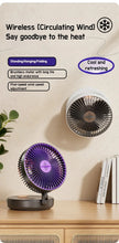 Load image into Gallery viewer, Foldable Desktop Fan Mini  Wall-Mounted Fan With Warm Night Light Rechargeable 4 Gears Adjustable Portable Air Circulation Fan - Mighty Dollars