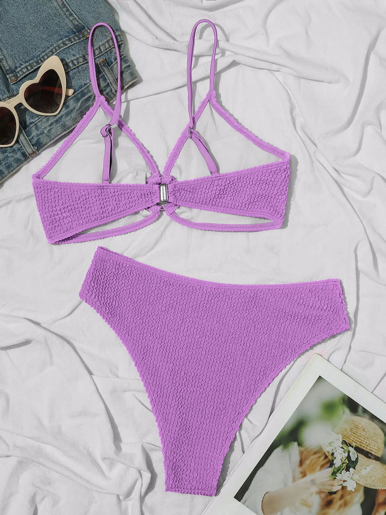 Sexy Bikini 2025 Swimsuit Women Swimwear Adjustable Bikini Set Thong Brazilian Bathing Suit Beach Wear Biquini Bather Female