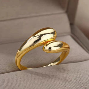 A Single Women's Ring, Simple Water Drop Open Ring, Suitable for Daily Wear and Vacation Wear