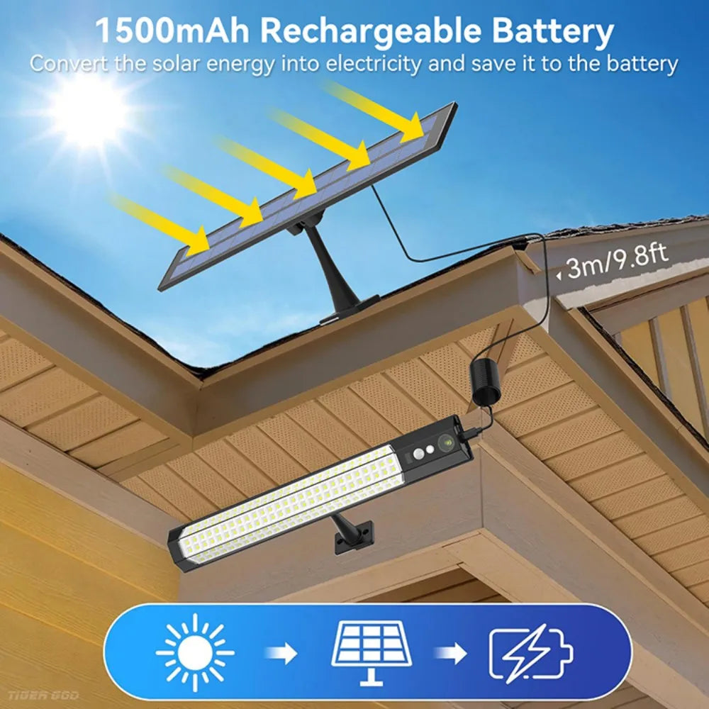 316/158 LED Solar Powered Light Wall Mount Lamp Rechargeable Motion Sensor Waterproof Security Lighting Yard Fence Shed Camping