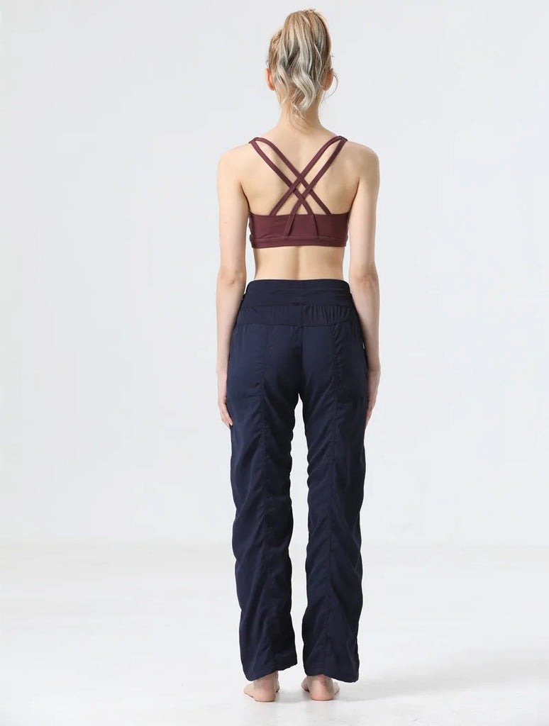 Women's New Folded Yoga Pants Super Soft Loose Micro Horn Fitness Commuter Leisure Sports cropped pants