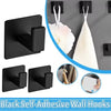 1-4pcs Bathroom Adhesive Wall Black Robe Hooks Towel Hook Coat Holder Keys Clothes Hanger Bathroom Kitchen Hardware Accessories
