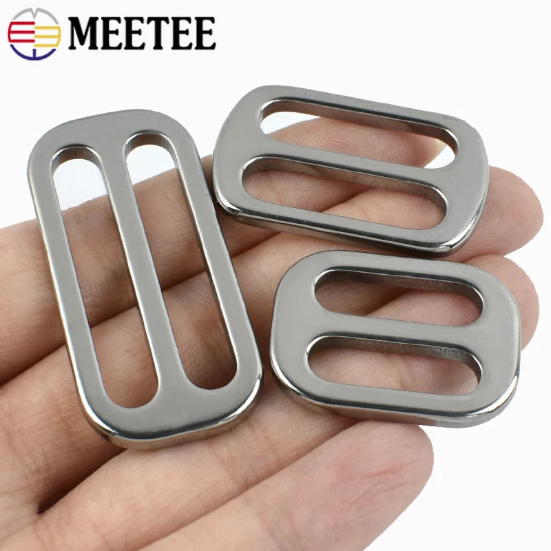 2-10Pcs 20-38mm Stainless Steel Bag Strap Buckles Tri-Glide Slider Ring Buckle Garment Belt Clip Clasp Adjuster Hook Accessories