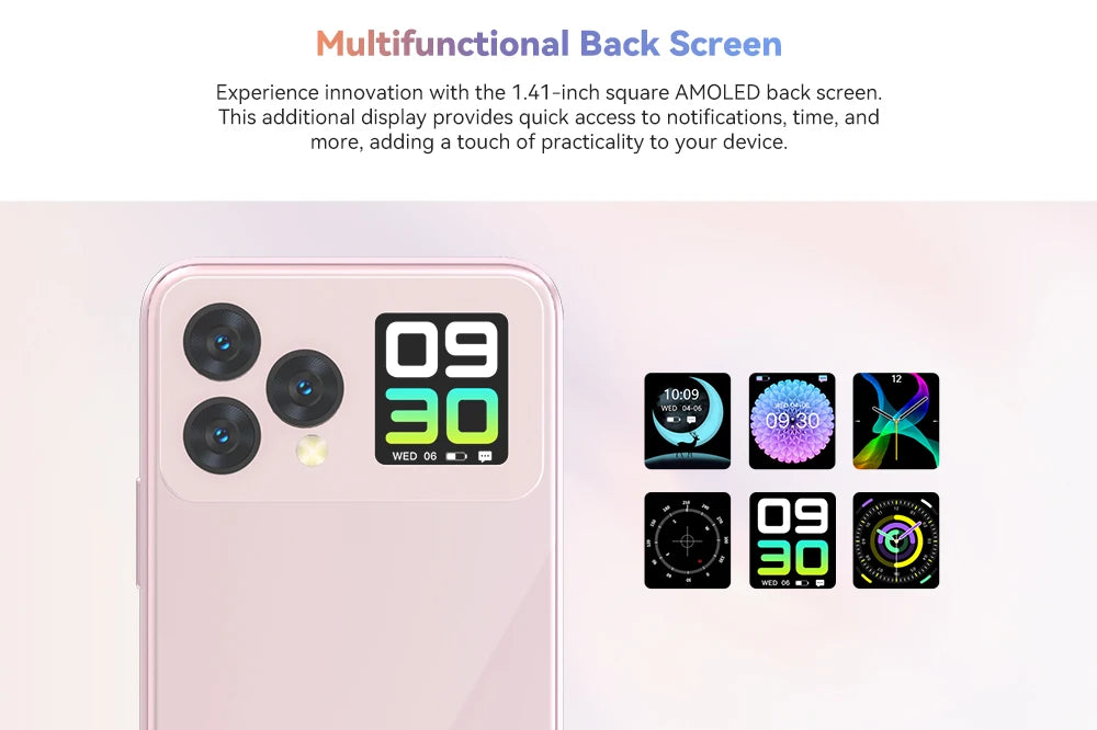 Cubot Hafury V1, Smartphone Android, 16GB RAM(8GB+8GB), 256GB ROM, Dual Screen, 64MP Camera, NFC, Global Version, Dual 4G Phone