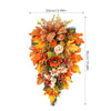 Thanksgiving Front Door Decorations Fall Wreath Door Wreath With Pumpkins/Berries/Maple Leaves Harvest Wreath For Autumn Party