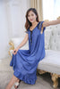 Sexy Nightgown Women 2025 Long Female Summer Short Sleepwear Faux Satin Bow Nightdress Round Neck Nightwear For Ladies  Nighty