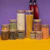 Kit 11 Round Airtight Glass Pot with Bamboo Lid-Tüd