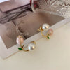2pc French Tulip Flower Stud Earrings Light Luxury Imitation Pearl Earrings Women's Fashion Summer Female Ear Jewelry Party Gift