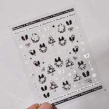 Load image into Gallery viewer, Lovely Gold Silver Black White Line Bowknot 3D Self Adhesive Nail Art Decorations Stickers Ribbon Cute Manicure Decals Wholesale